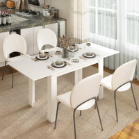 Tavolo Allungabile da Pranzo 140-180x80x75 cm per 6-8 Persone in MDF Bianco