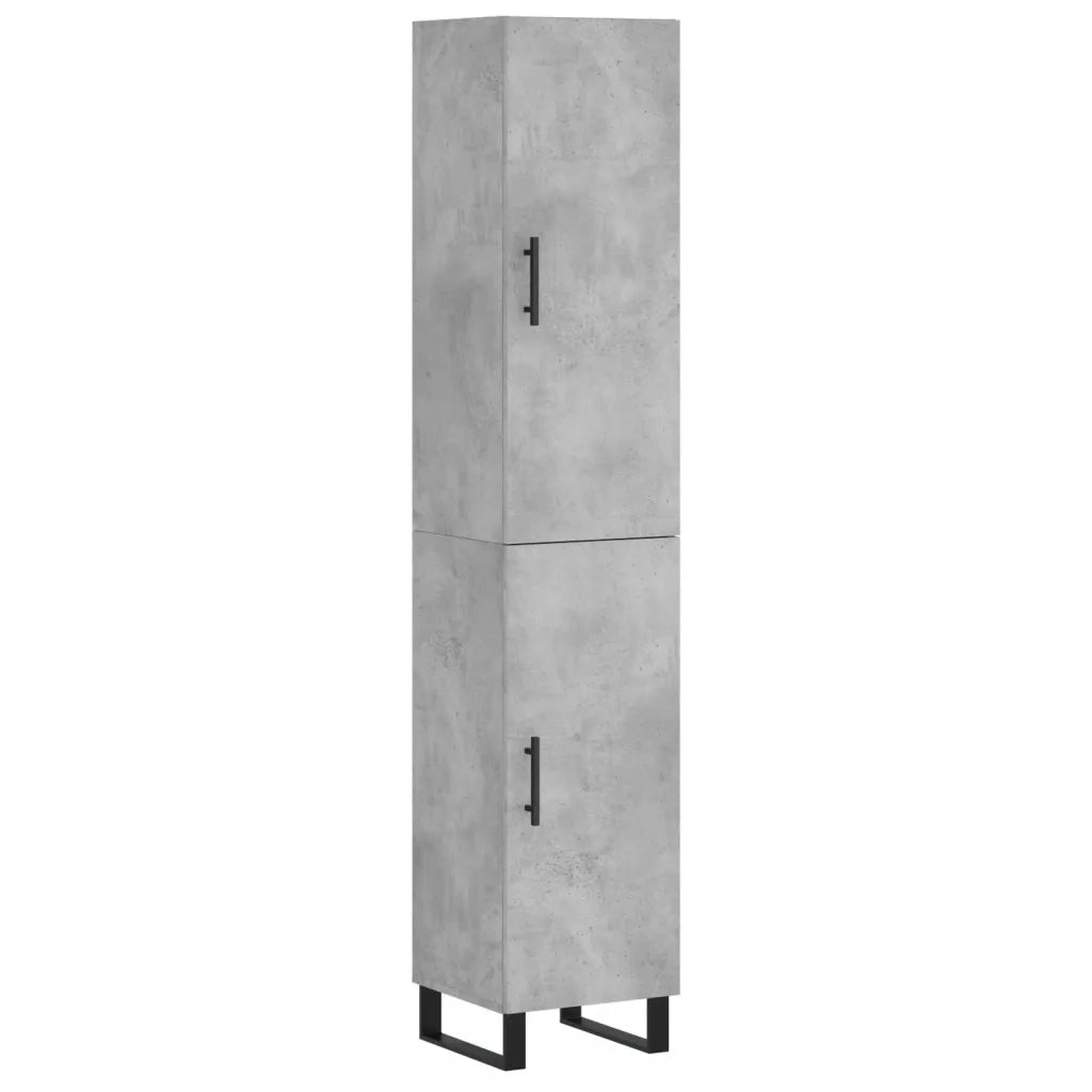 Credenza-Buffet-Armadio da cucina Grigio Cemento 34,5x34x180 cm in Legno Multistrato 872864