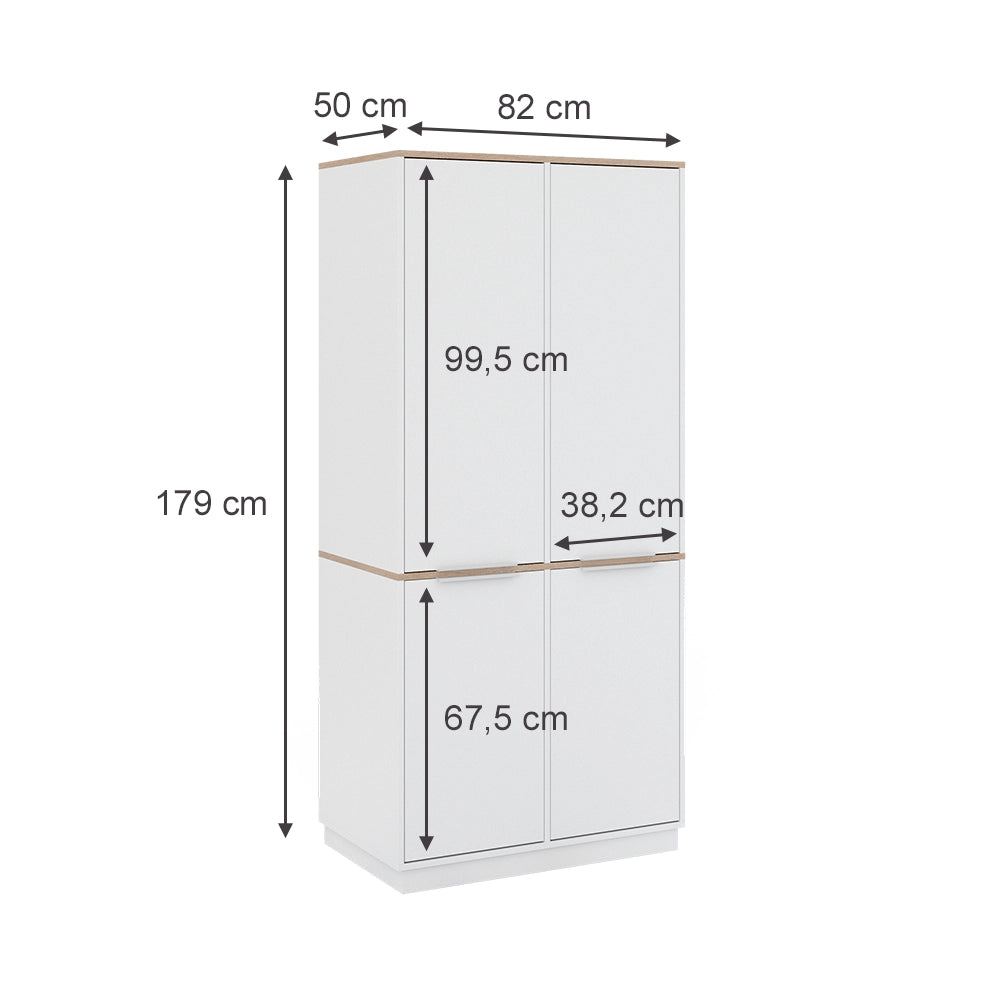 Vicco Scaffale per file Bianco 82 x 179 cm con 6 ripiani