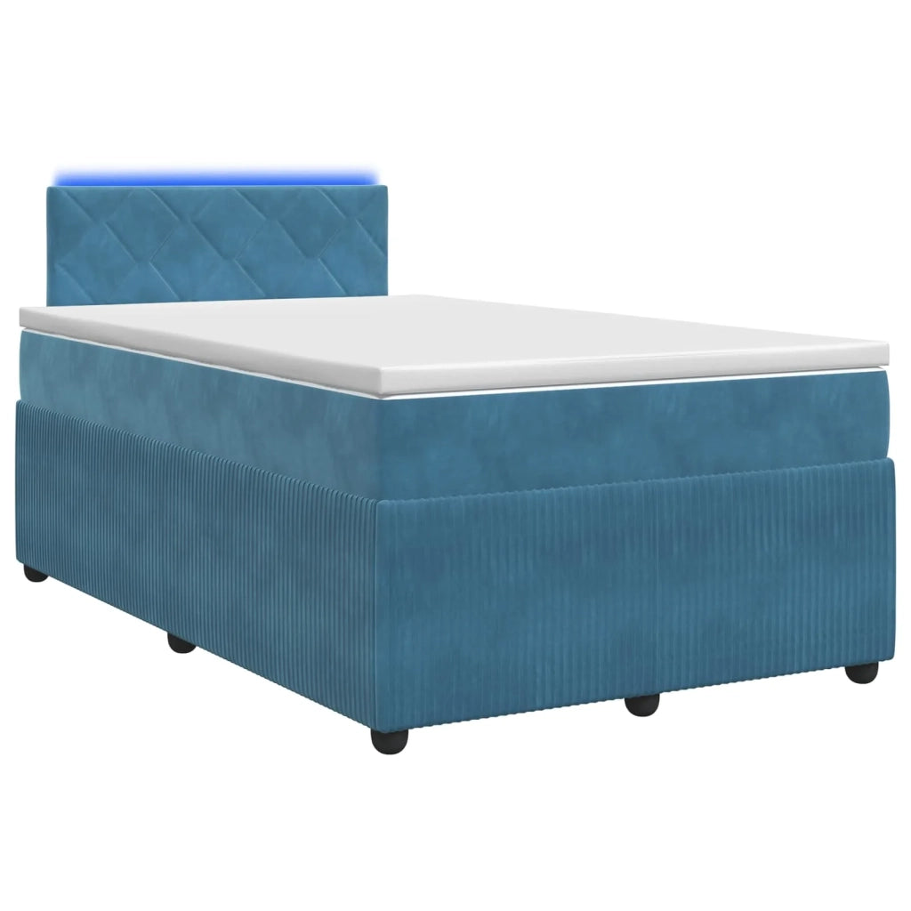 Letto box spring con materasso Blu 120 x 190 cm Velluto 3453111