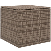 Baule da Esterno in Rattan PE e Acciaio con Fodera Interna, 75x75x70 cm, Nero e color Sabbia