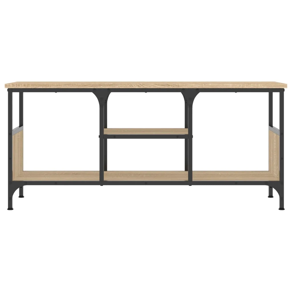 Mobile TV Rovere Sonoma 100x35x45 cm Legno Multistrato e Ferro 831799