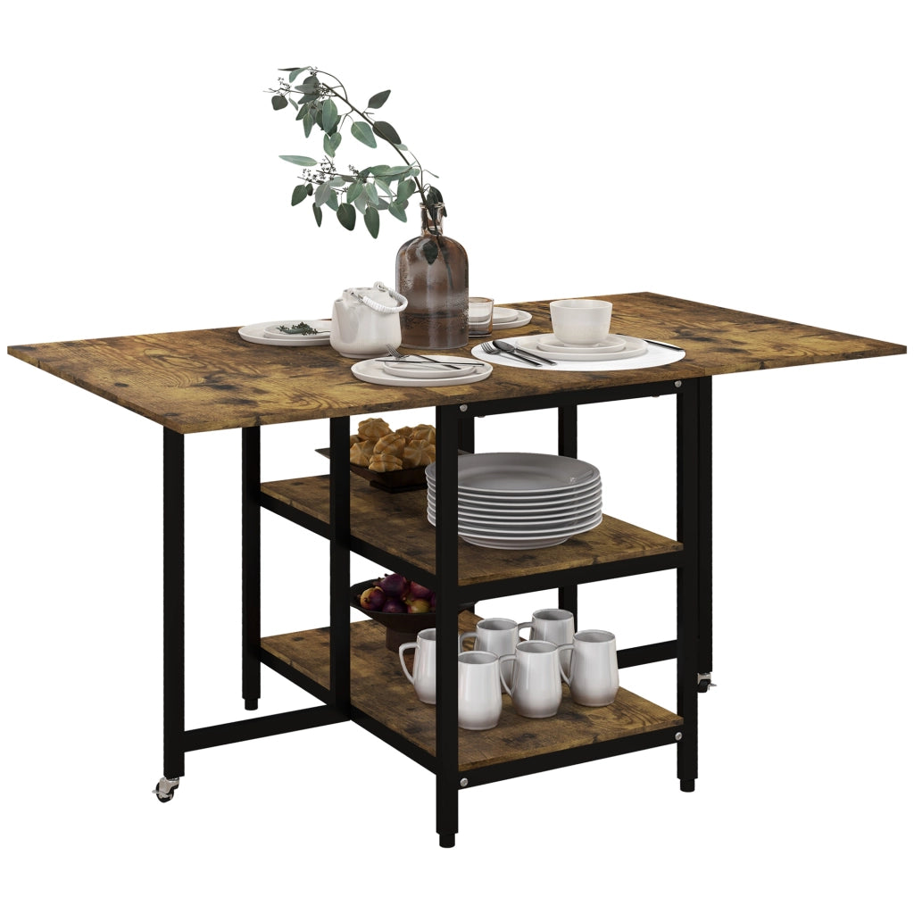 Tavolo da pranzo pieghevole ¨C zephmum ¨C 140x80x75 cm, marrone e nero