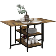 Tavolo da pranzo pieghevole ¨C zephmum ¨C 140x80x75 cm, marrone e nero