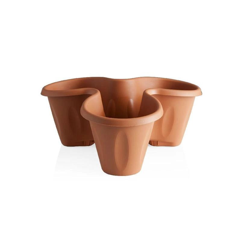 VASO TRIFOGLIO SET 3PZ TERRACOTTA- 1,0 confezione