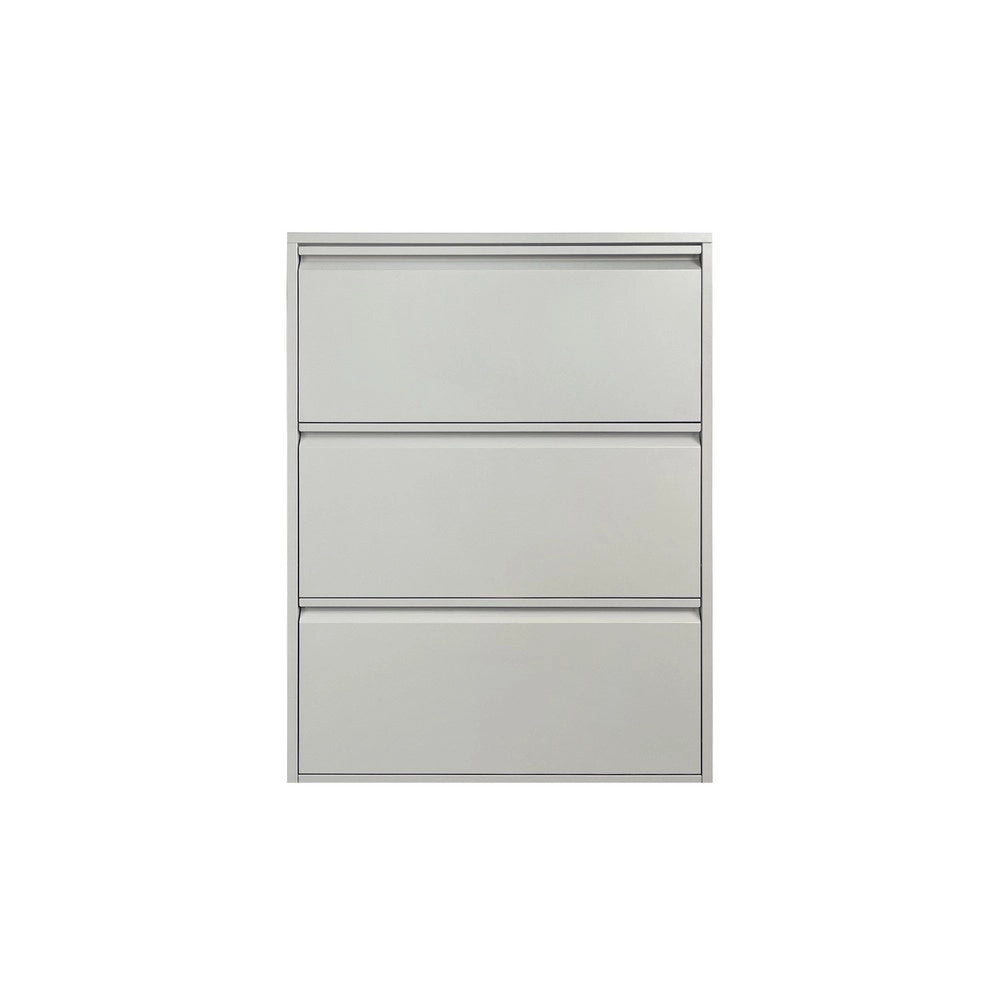 Scarpiera Salvaspazio in Metallo Grigia 3 Ante – Modello Slim Emy 80x14x103.2 cm