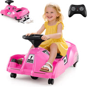 Go Kart Elettrico per Bambini, 12V Macchina Elettrica con Telecomando 3 Velocità Clacson Musica, 2-4 km/h, Regalo per Bambini 2-5 Anni (Rosa)