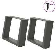 Gambe per Tavolino da CaffÃ¨ a Forma di U 2 pz Antracite 40x(30-31) cm Acciaio