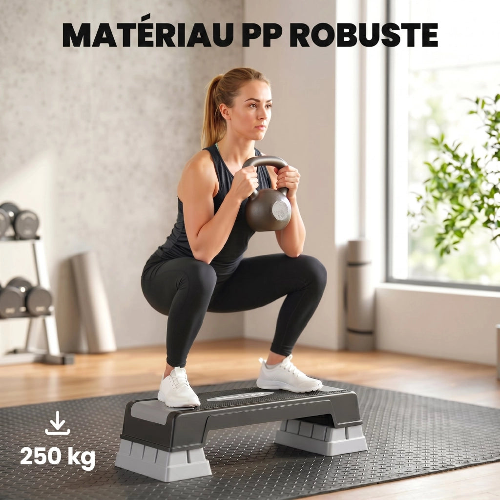 Stepper Fitness Aerobica 3 Livelli ¨C Minimal ¨C Grigio 12/17.5/22.5 cm
