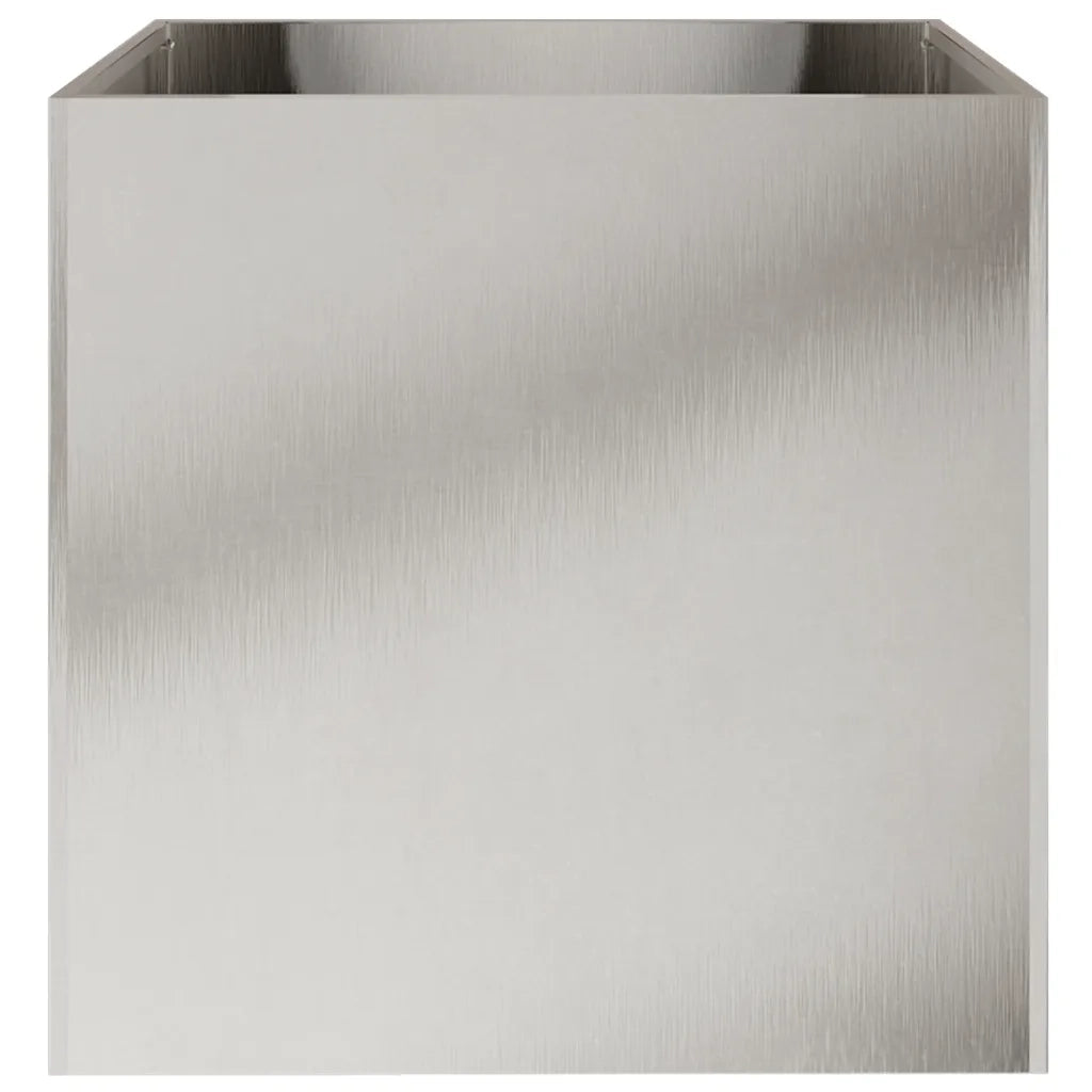 Fioriera | Cassetta per fiori | Vaso Argento 49x47x46 cm in Acciaio Inox