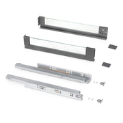 Cassetto esterno Vertex 40 kg con laterale in vetro 131 mm di altezza, 450 mm di profondità, Acciaio, Alluminio e Vetro