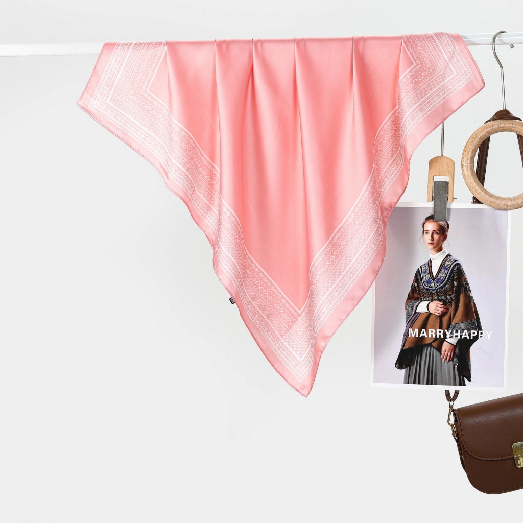 Sciarpa/sciarpa quadrata/sciarpa decorativa da viaggio casual in seta, semplice e versatile, scialle