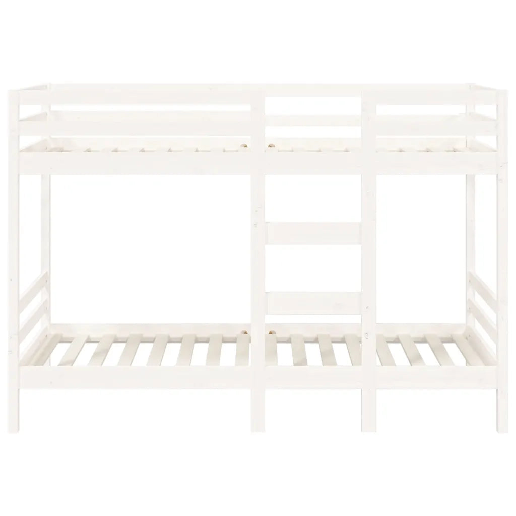 Letto a Castello senza Materasso Bianco 90x190cm Massello Pino