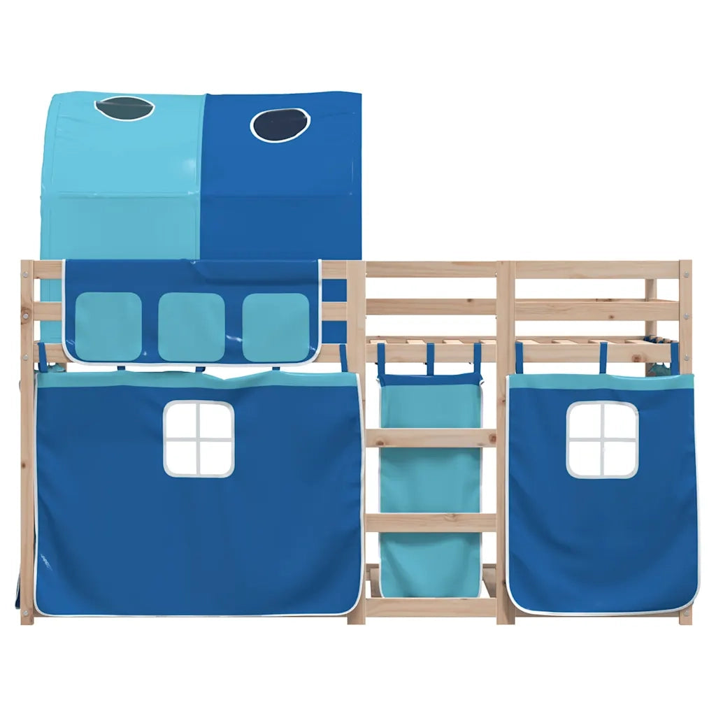 vidaXL Letto a Castello senza Materasso Blu 90x190cm Massello Pino