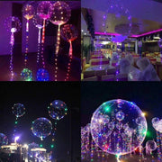 PALLONCINI LED LUMINOSI DA 20 POLLICI TRASPARENTI CON FILO 3M PALLONCINI LUMINOSI