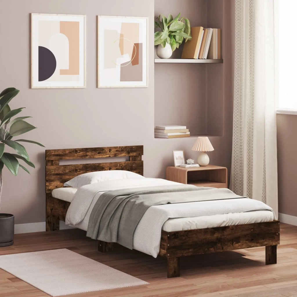 Struttura del letto Rovere Fumo Legno ingegnerizzato 8008991