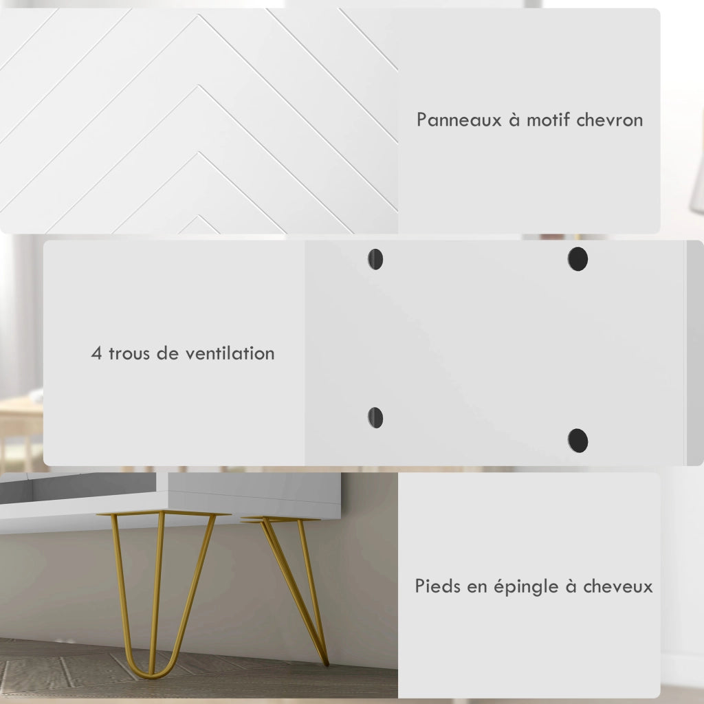Scarpiera 4 Ante con Ripiano Regolabile ¨C Zephmum ¨C Bianco 106x24x102 cm