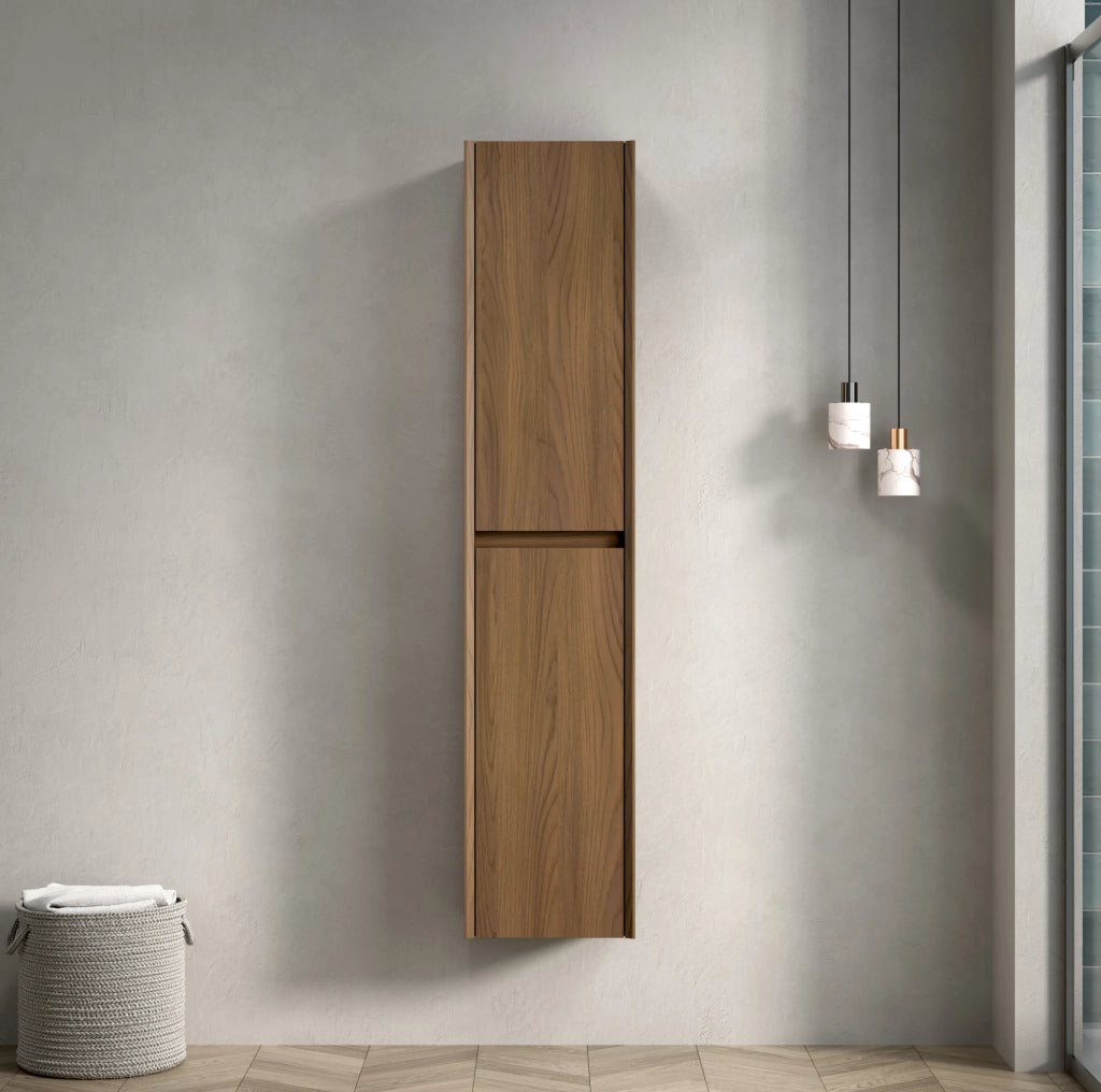 Mobile bagno a 2 ante con ripiani regolabili in compensato; rovere