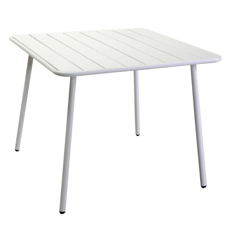 Tavolo metallo Rovigo bianco quadro cm 80x80h72