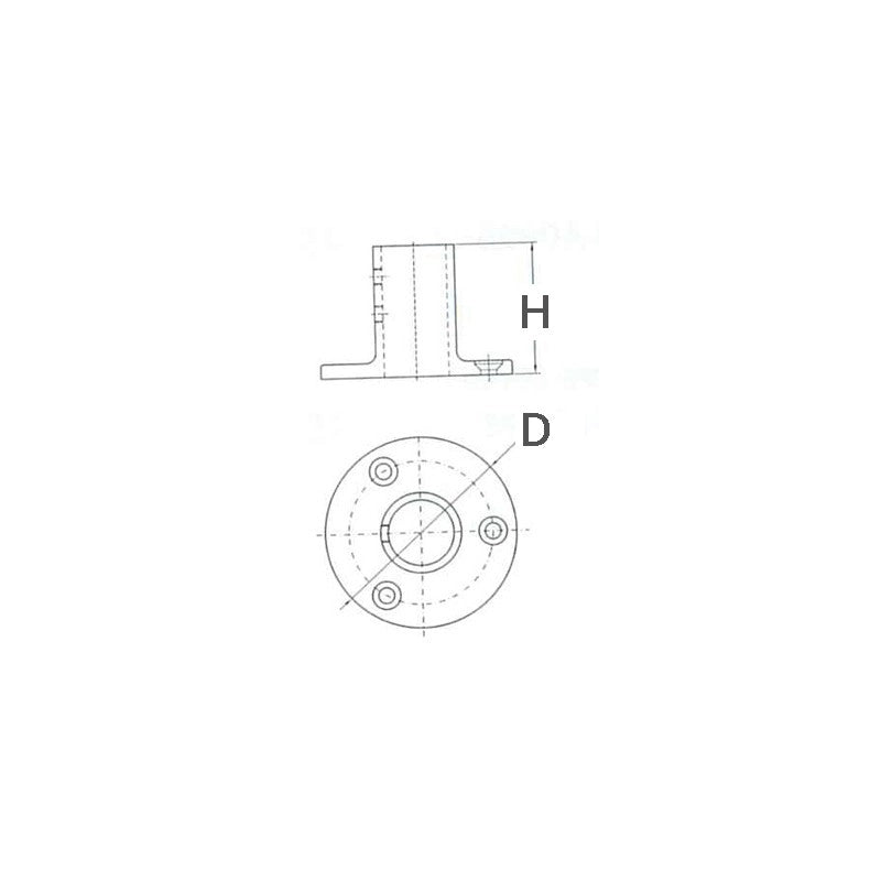 BASE INOX TONDA 90° Ø MM.25