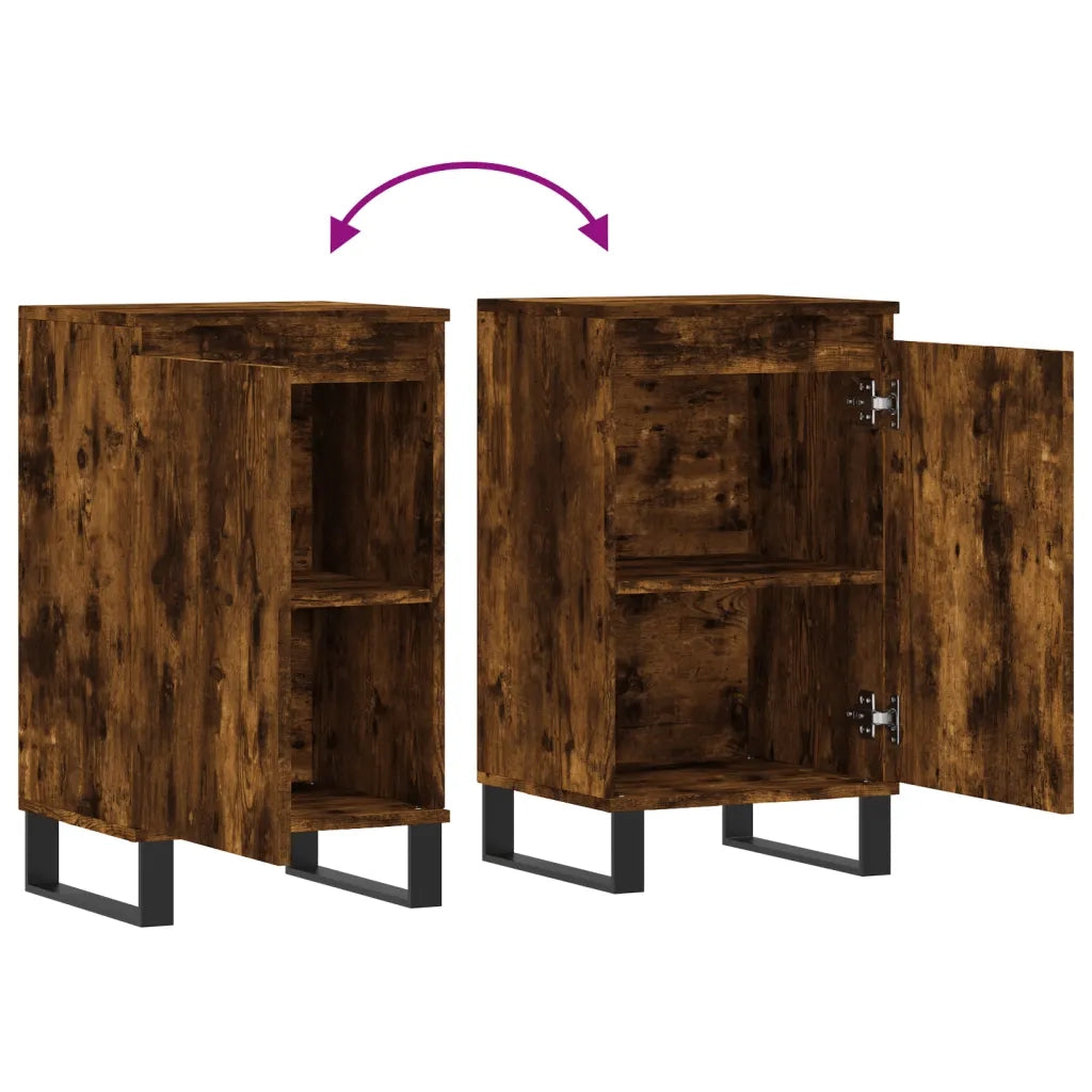 Credenze 2 pz | Madia | Buffet da pranzo | Armadio da pranzo Rovere Fumo 40x35x70 cm in Legno Multistrato