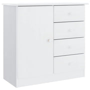 Buffet credenza cassettiera armadio mobile contenitore organizer per cucina soggiorno salotto 77 x 35 x 73 cm legno massello di pino bianco 02_0029681