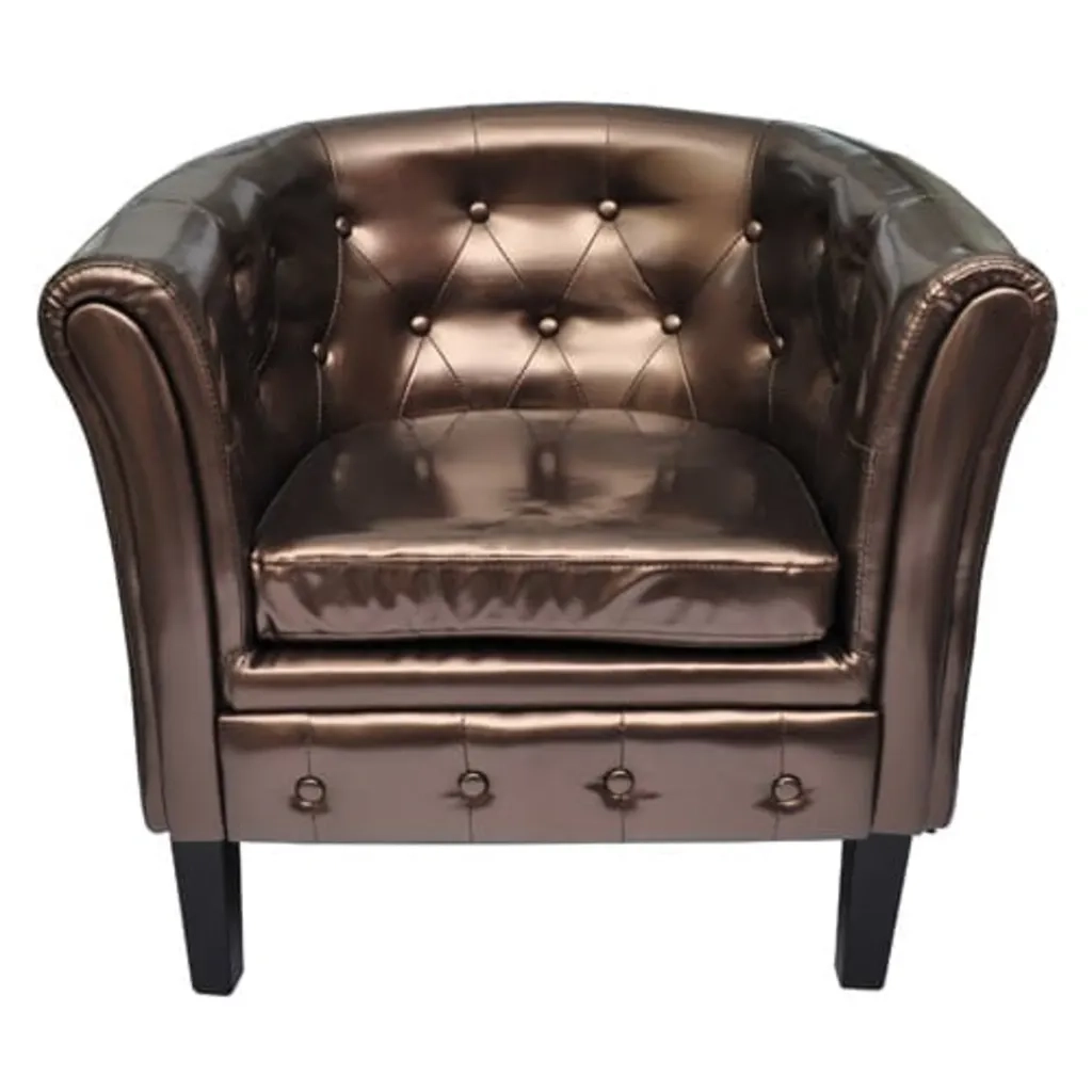 Poltrona Cabriolet Marrone in Similpelle