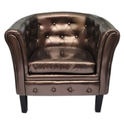 Poltrona Cabriolet Marrone in Similpelle