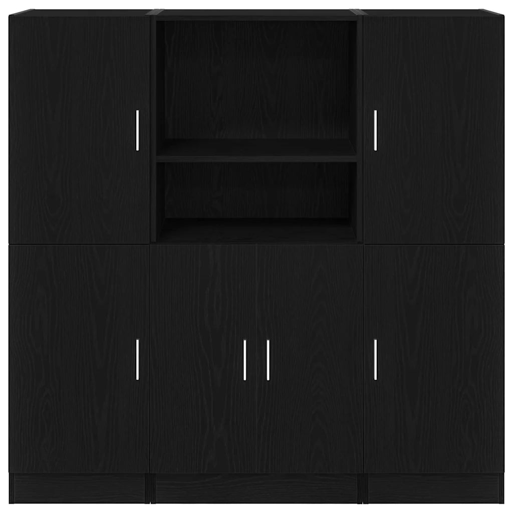 Set di Mobili da Cucina 3 pz Nero in Truciolato 3324152