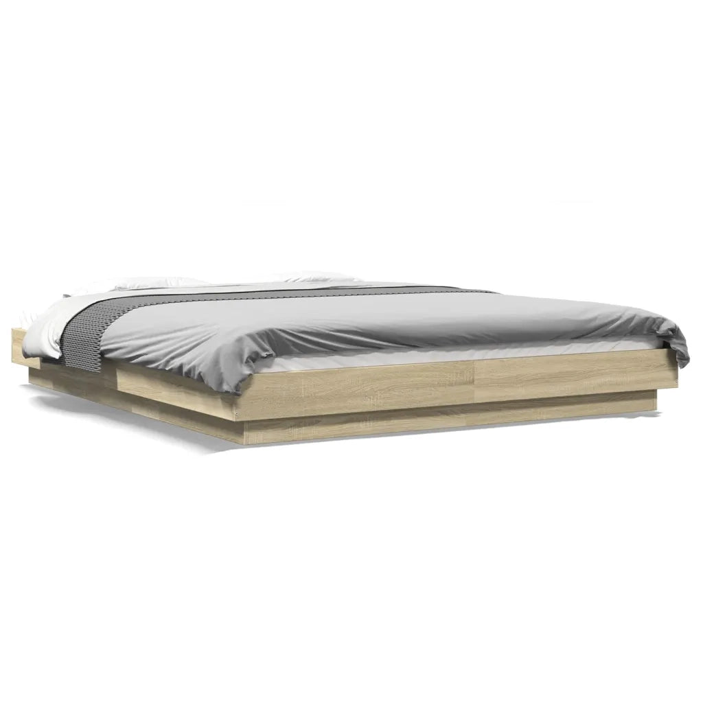 Giroletto-Struttura Letto Rovere Sonoma 160x200 cm in Legno Multistrato 252936