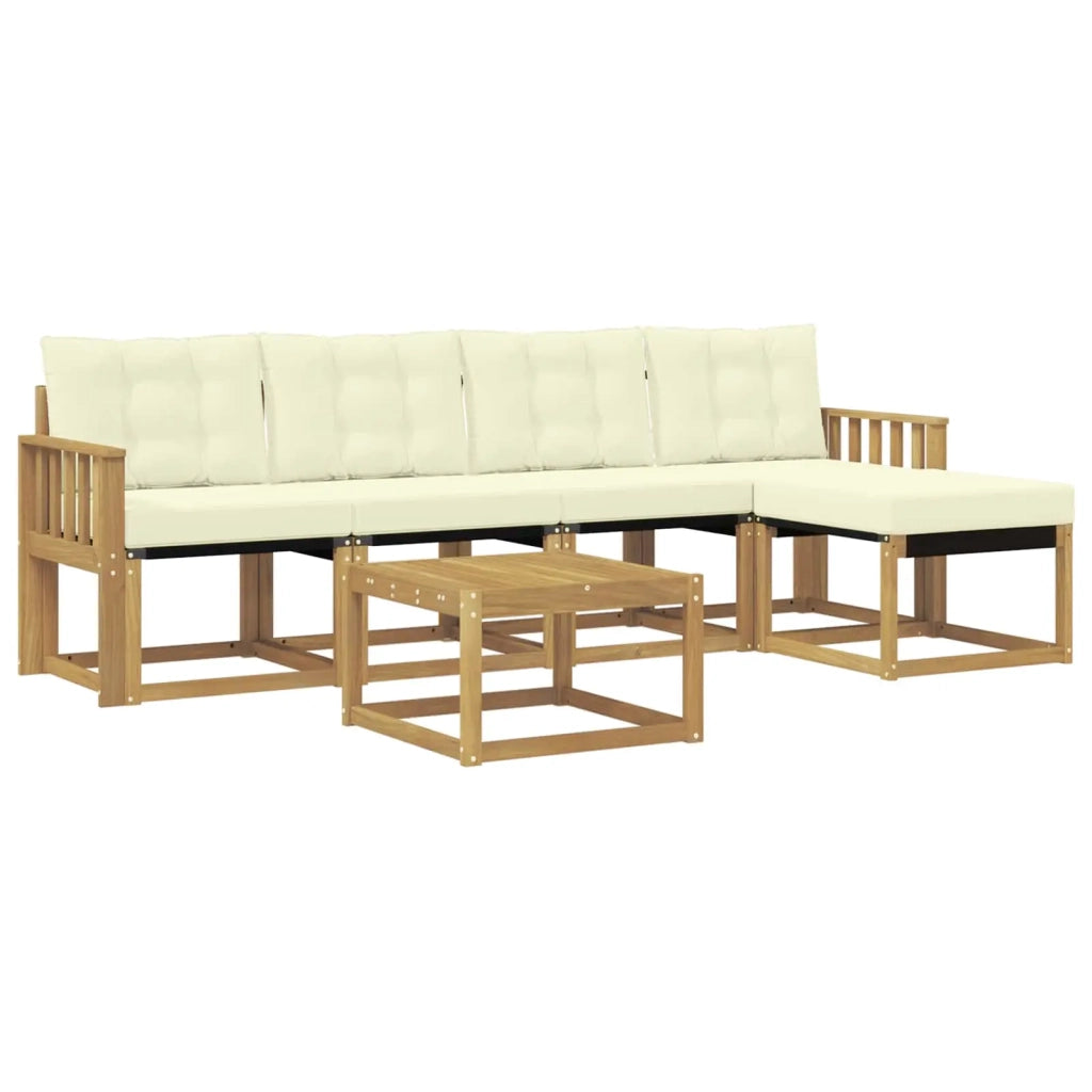 Set di divani da esterno 6 pz Bianco e Crema 3389400