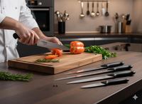 Set Coltelli 5 Pezzi Multiuso Bufalo Kit Pro Manico Nero