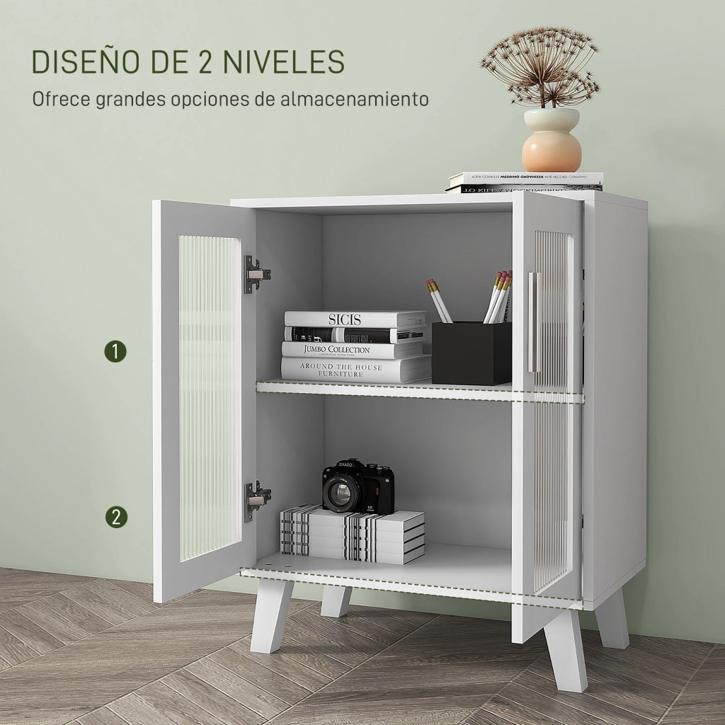Armadio Battente con 2 Ripiani ¨C Zephmum ¨C Bianco 61x35x75 cm