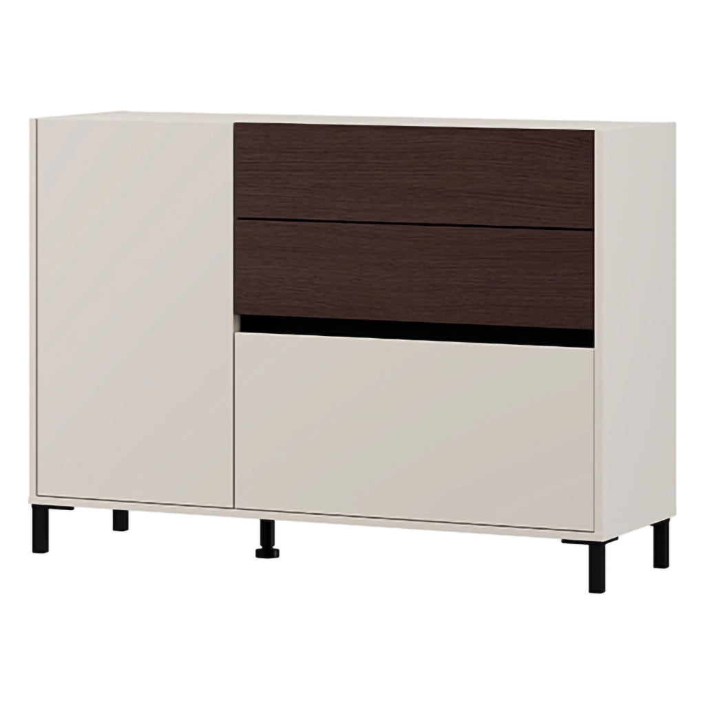 Madia Sideme, Credenza 2 Ripiani, 125x40x92h cm Bianco Crema