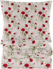 Set di letto 3 pezzi - 155 x 200 cm - Copriletto in cotone - 2 cuscini 70 x 80 cm - Bianco con fiori in rilievo