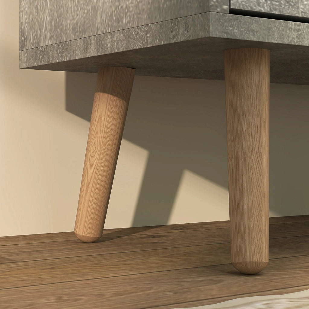 Mobile Scarpiera con 4 Cassetti Ribaltabili 95x26x95 cm a 2 Livelli per 16 Paia in Legno Grigio