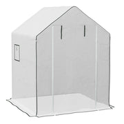 Copertura per Serra da Giardino 140x143x190 cm con Porta a Cerniera e Finestre PE Bianco