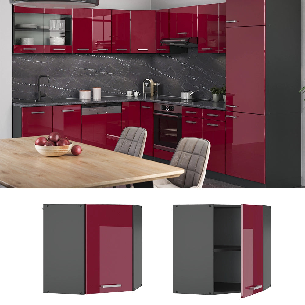 Vicco Mobile angolare da cucina Rosso lucido 57 cm