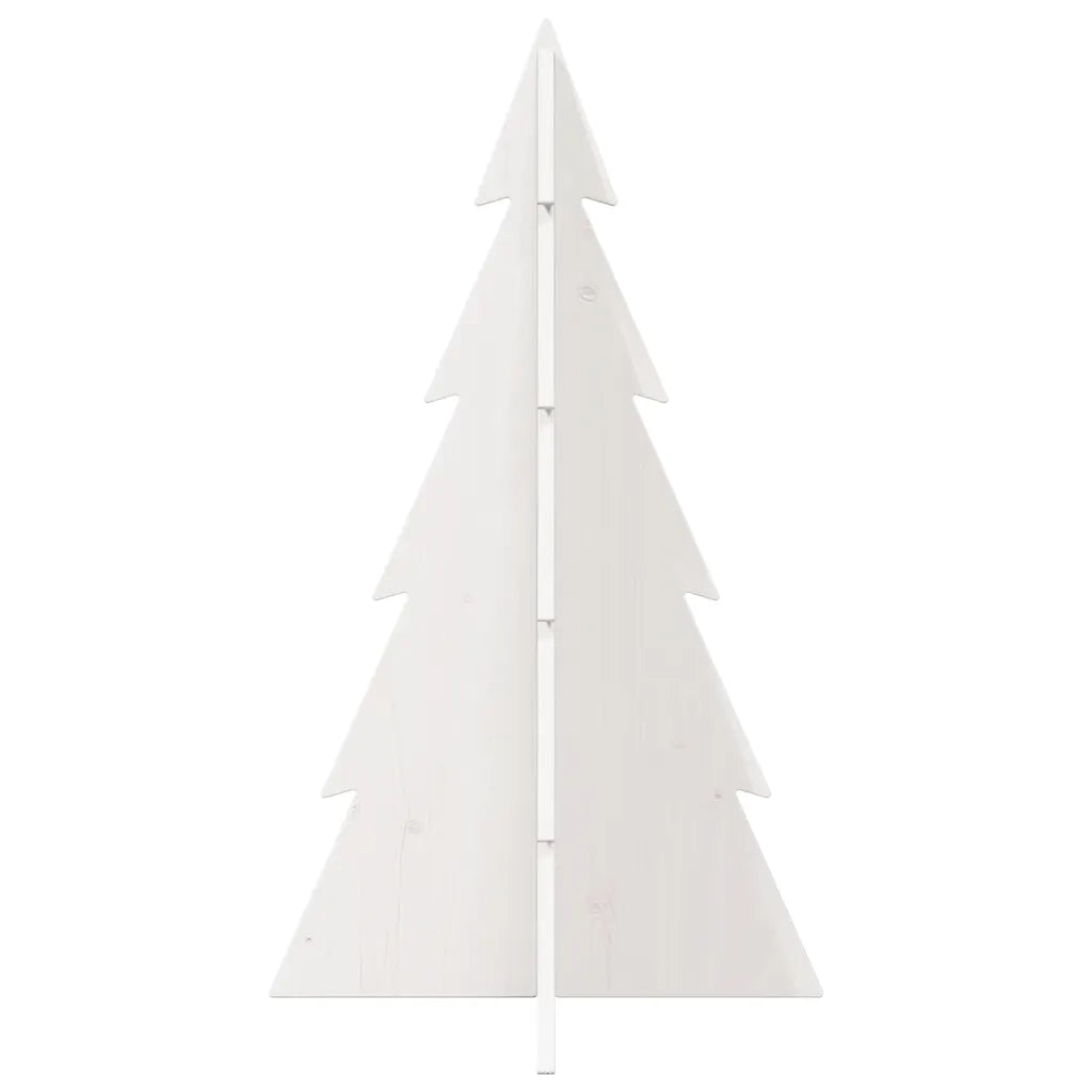 Albero di Natale Decorativo Bianco 80 cm Legno Massello di Pino 858169