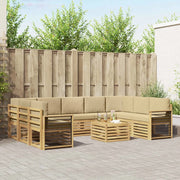 Set divani 10 pcs Bianco e Beige 59 x 59 x 37 cm Poliestere