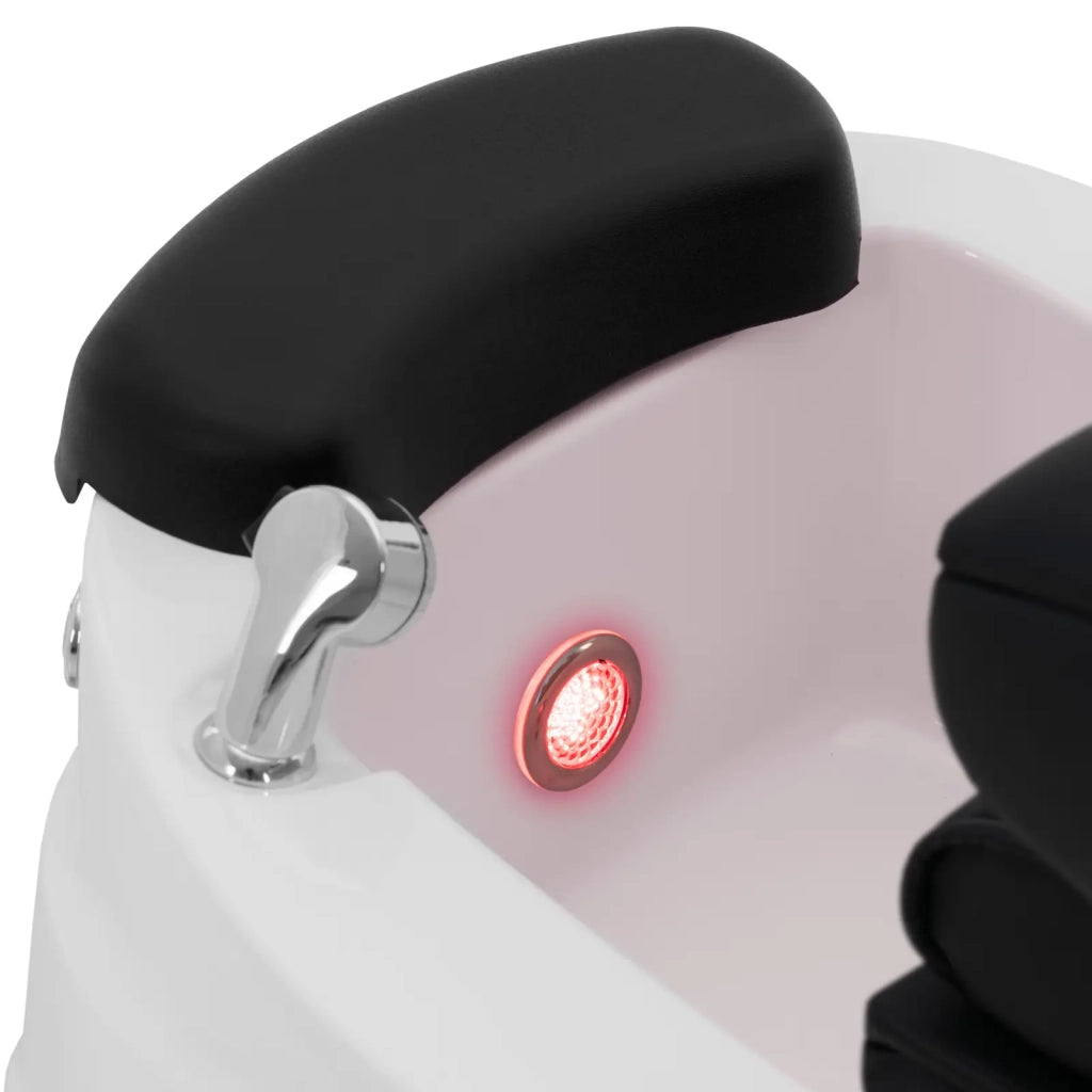 Poltrona pedicure elettrica con pediluvio illuminato e funzione massaggio 105 watt 150 kg bianco e nero 14_0009024