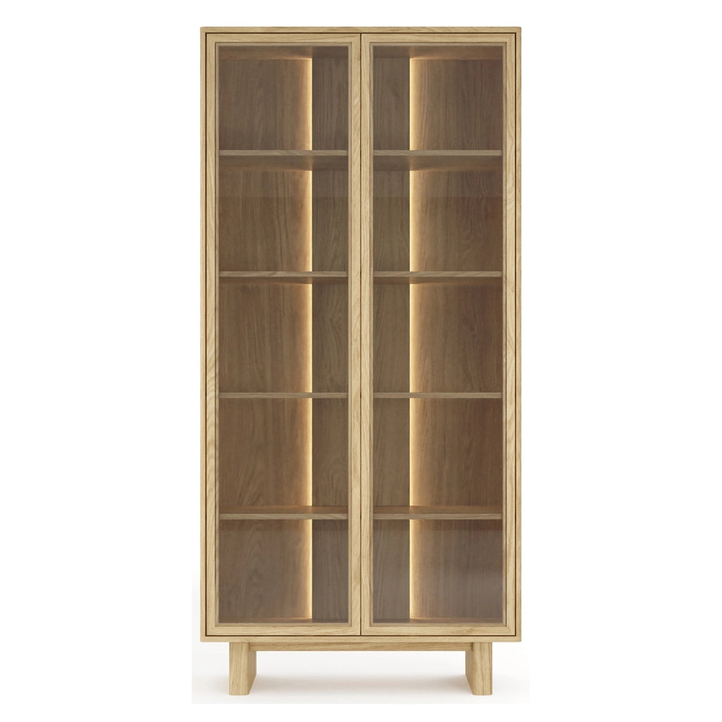 Mobile Espositore Hasa, Vetrina 4 Ripiani, 94x38x195h cm Marrone Rovere