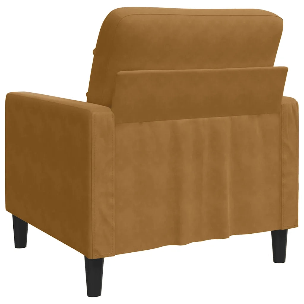 Poltrona-Divano Sedia-Poltroncina Marrone 60 cm Velluto 208698