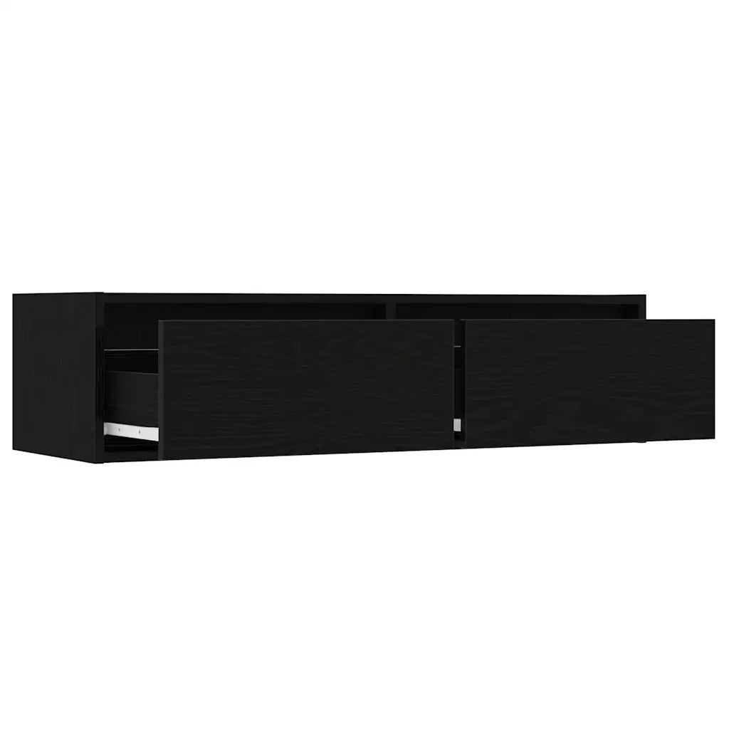 Mobile Porta TV con Luci LED Rovere Nero 100X35,5x25 cm 860239