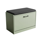 Kaizen - Panca da Ingresso con Scarpiera 63x47x30 cm 9 paia Portascarpe con Cuscino in Legno Salvia