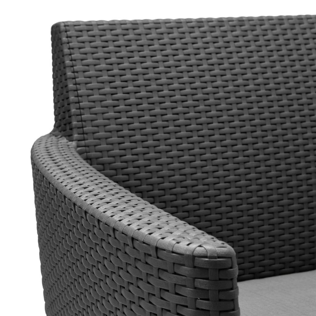 Set salotto da esterno Whitby, Salottino outdoor, Set da balcone o giardino, Composizione soggiorno per esterni, 133x67 h76 cm, Antracite