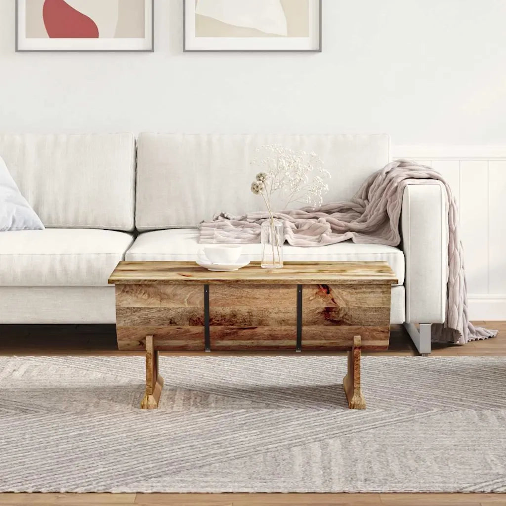 Tavolino da Salotto in Legno Massello di Mango 88x50x40 cm 243977