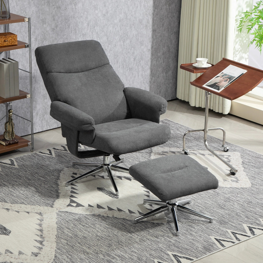 Poltrona relax reclinabile con poggiapiedi ¨C zephmum ¨C velluto grigio scuro