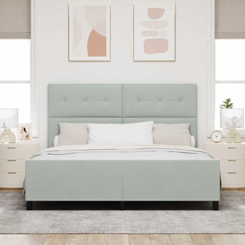 Letto a molle con testiera Grigio chiaro 180 x 200 cm Velluto 3344957