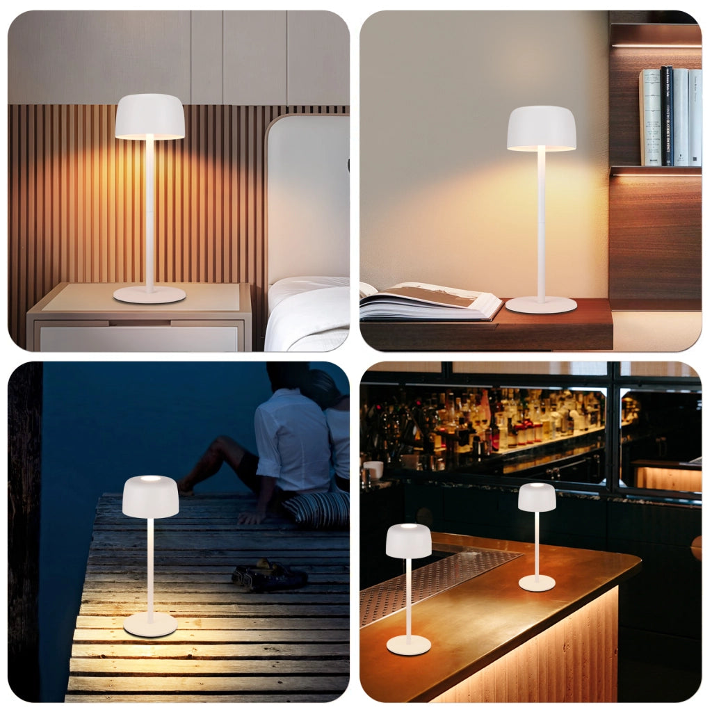 ZMH Lampada da tavolo LED set 2 pezzi wireless dimmerabile 3 temperature altezza regolabile per camera letto soggiorno